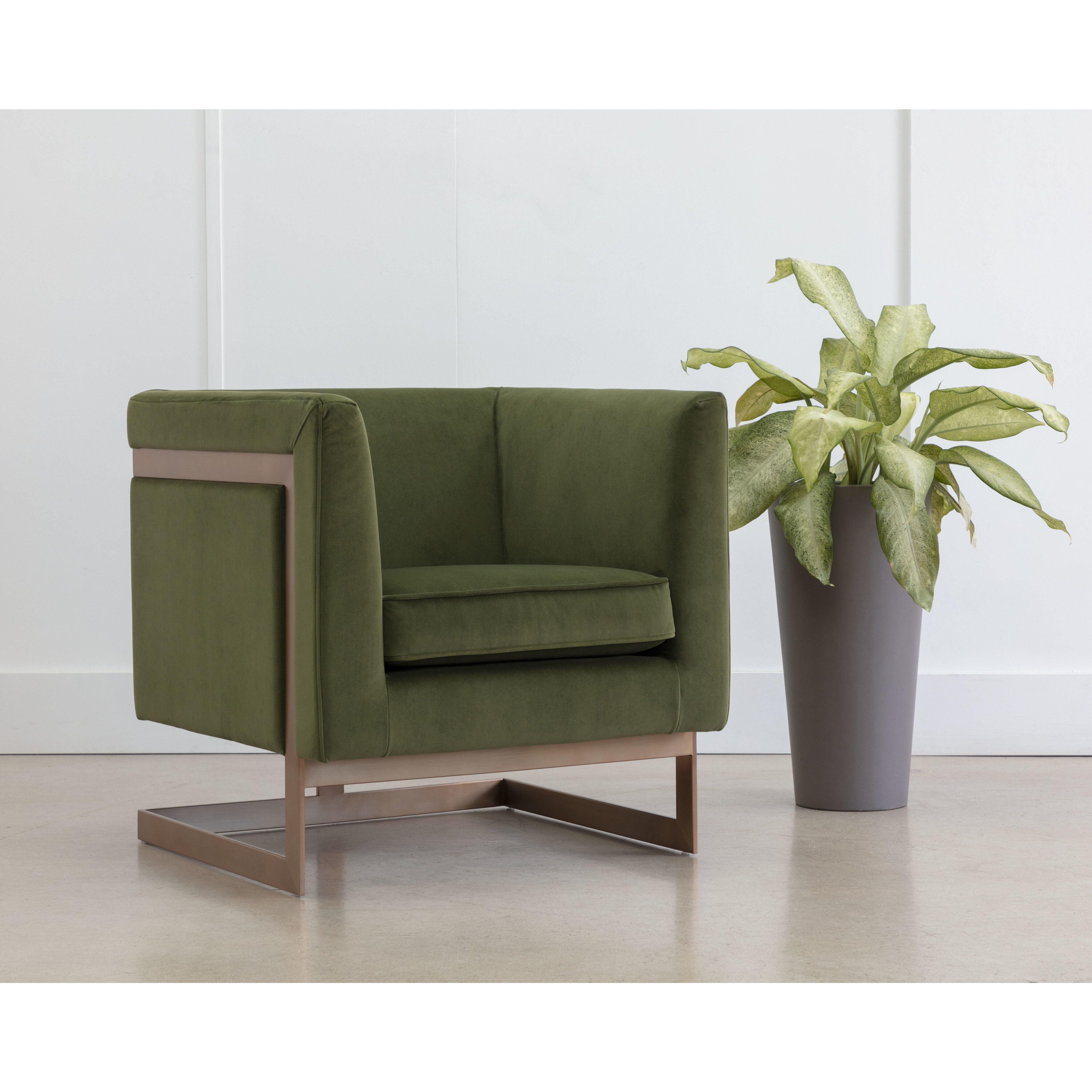 Yvette Gold / Meg Olive Armchair